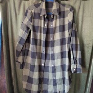 SHEIN Olive and Black Plaid Button-Down Shirt
